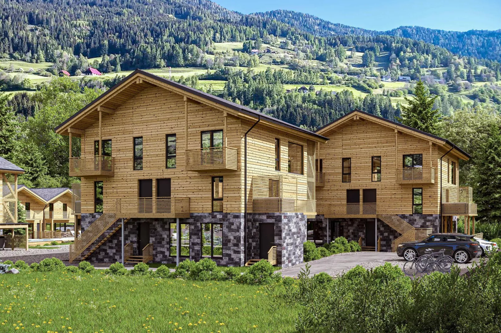 Kreischberg Pool Villen 5b-Buitenkant zomer