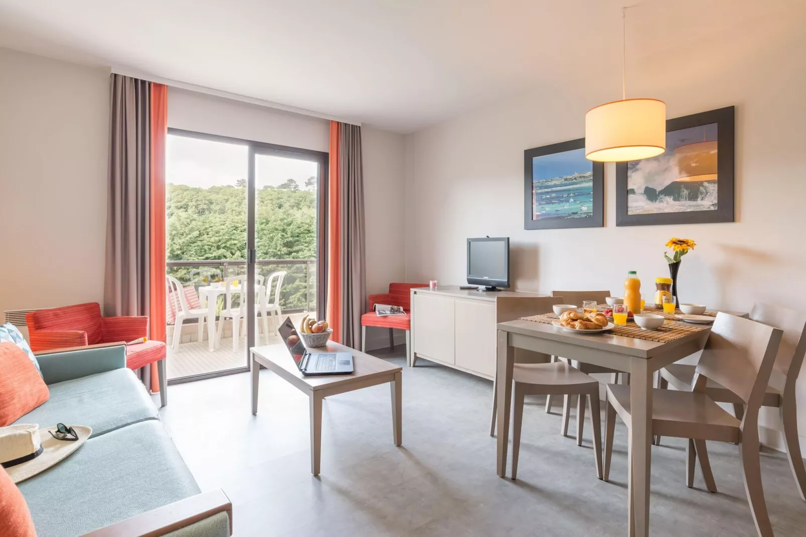 Residence L'Archipel Perros-Guirec - 25 Standard- Apt 5 p- 1 bedroom-Woonkamer