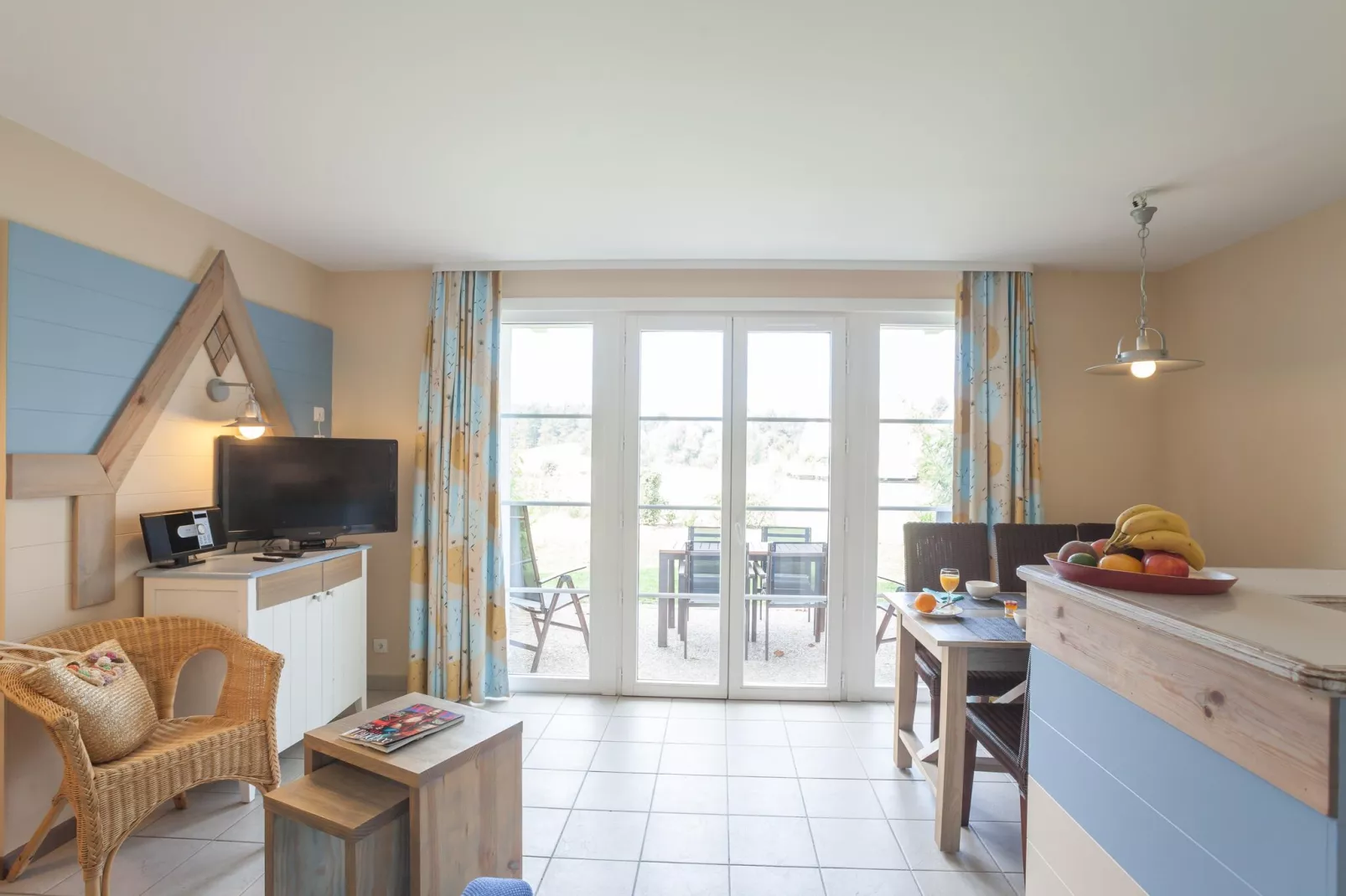 Holiday village Belle Dune Fort-Mahon-Plage - M6P Superior House 6 p - 2 bedrooms-Woonkamer