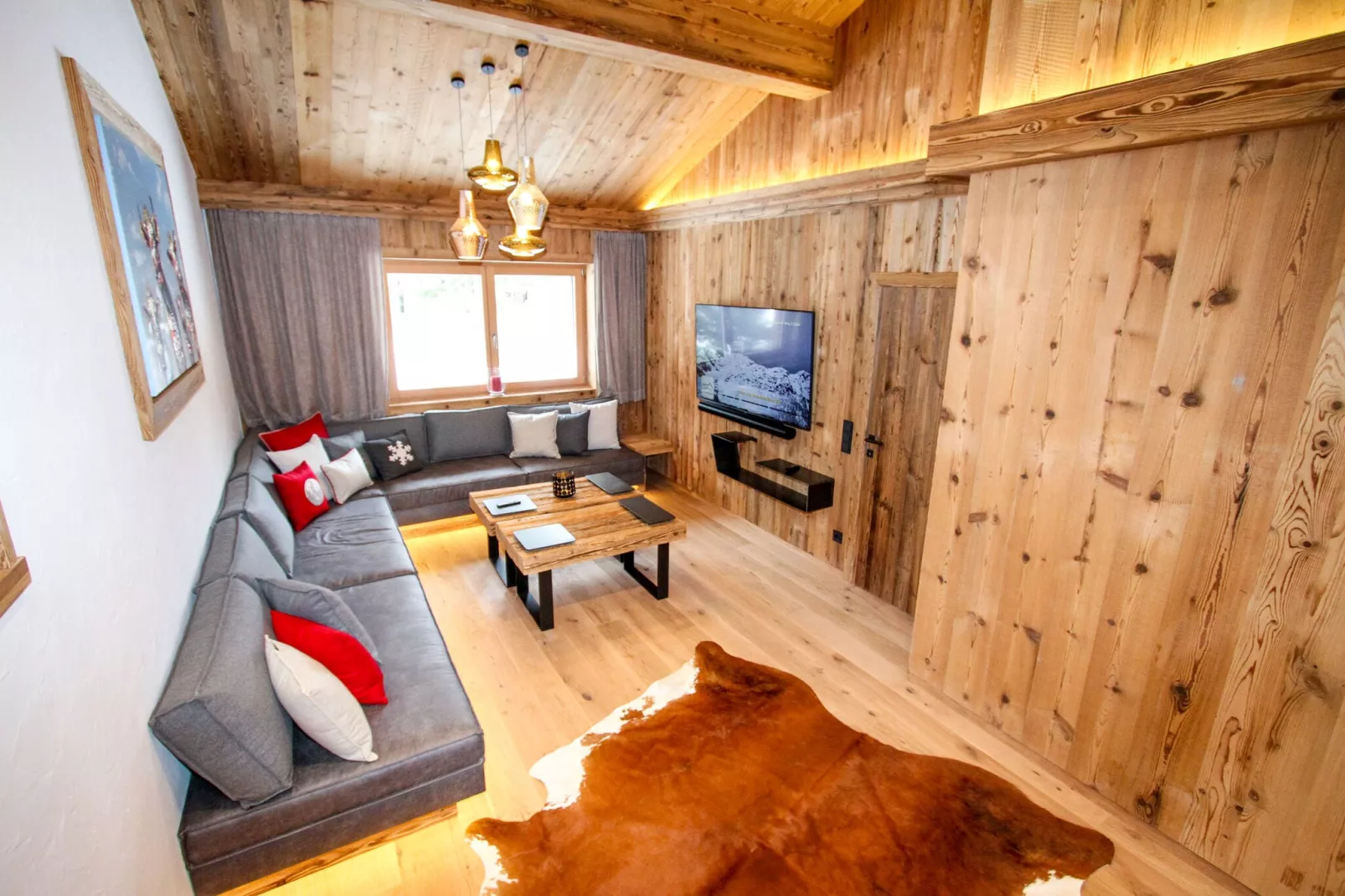 Pinzgauer Almhütte-Woonkamer