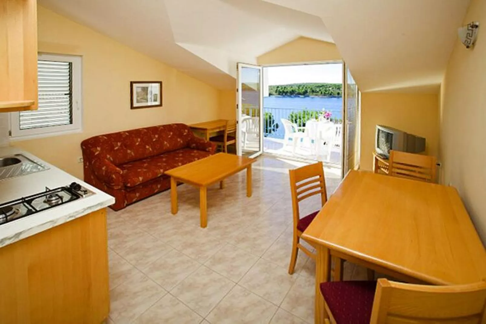 Apartments Illyrian Resort, Milna-Forest View, ca. 40 qm, für 4 Pers.-Woonkamer