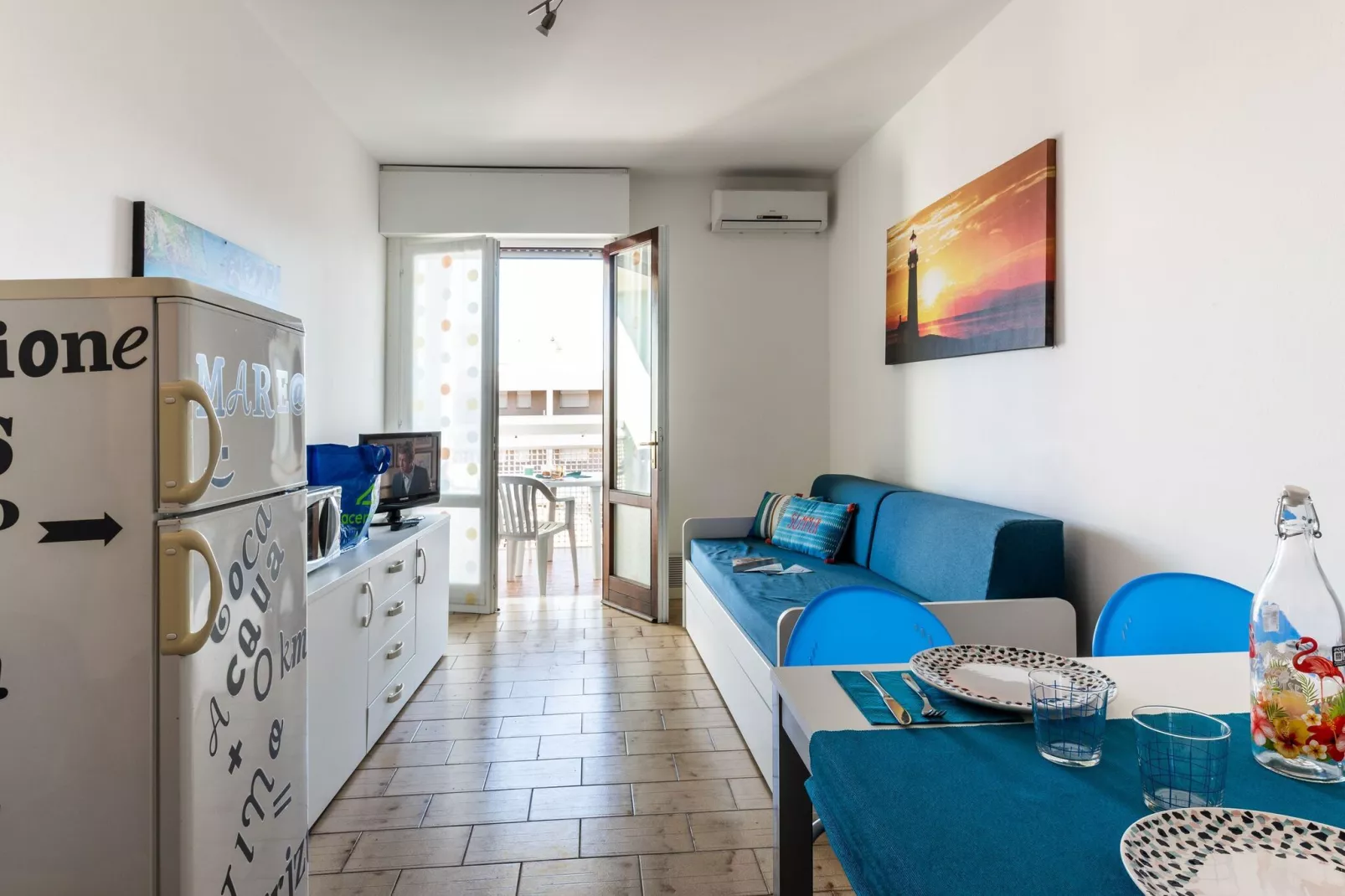 Apartments Athena, Bibione Spiaggia-Bilocale 35qm-Woonkamer