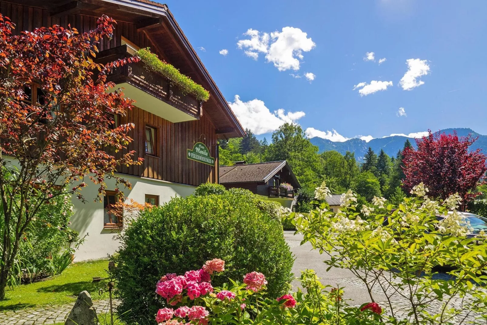 Country house Monika Bayerisch Gmain-2-Raum-App 48 qm EG o OG-Tuinen zomer