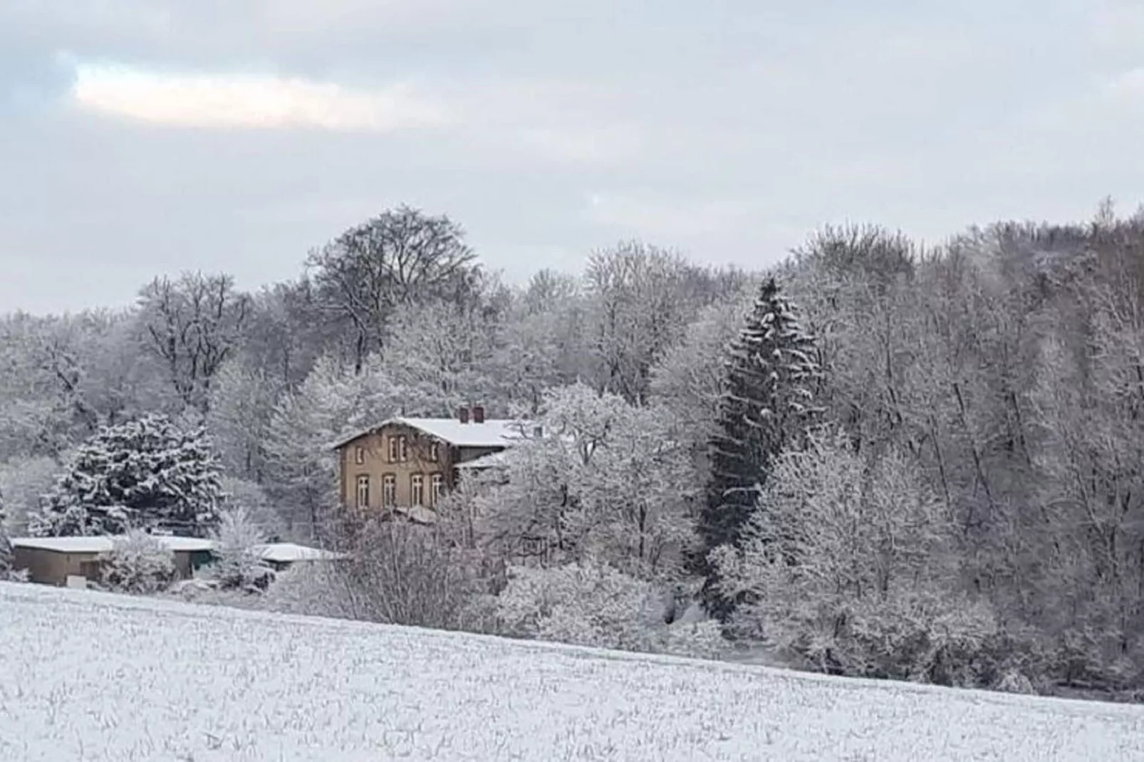 Wohnen im Gutshaus-Uitzicht winter