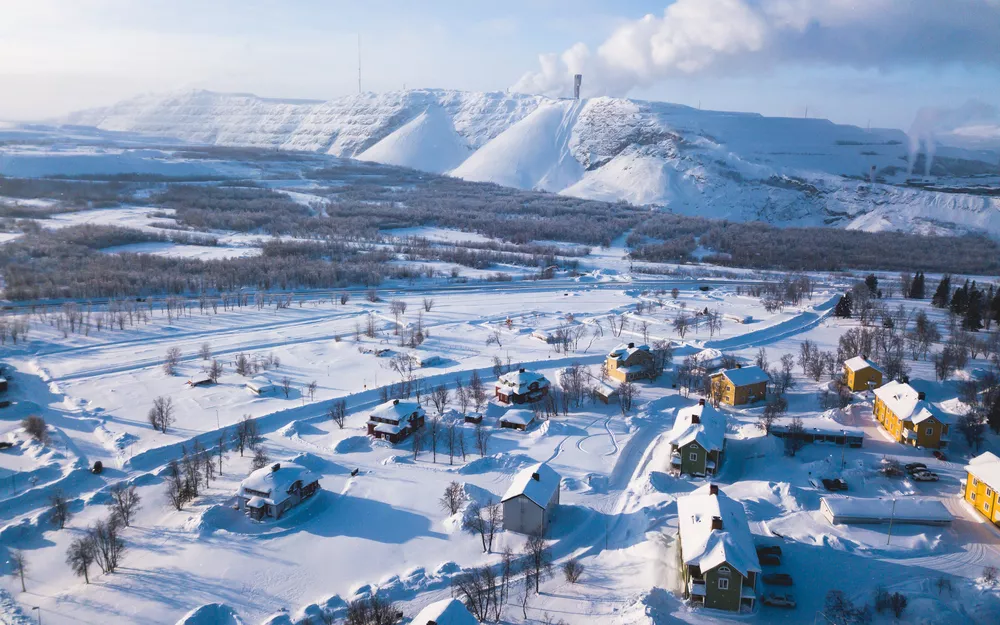 Uitzicht op de stad Kiruna