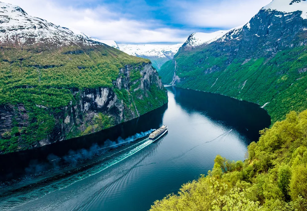 Uitzicht op de Geirangerfjord, Noorwegen